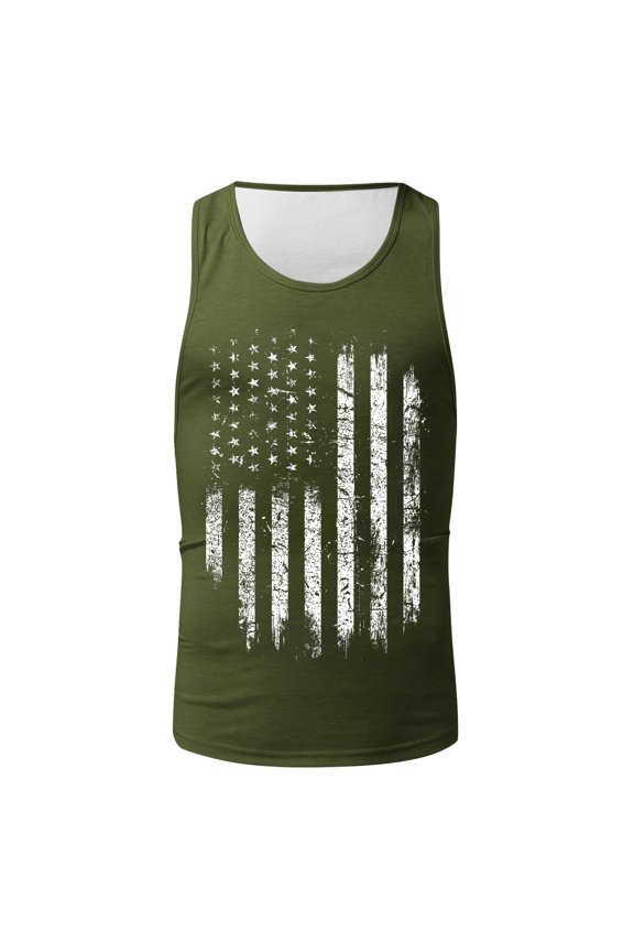 Independence Day Top Men's Midweight Cotton Tanks, Sleeveless Shirts Mens Tank Top Undershirt AG L