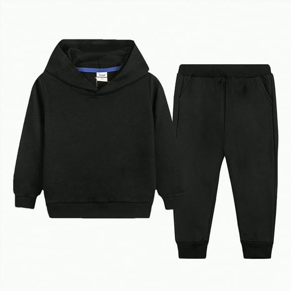 Ramiter Kids Clothes Boys Fleece Sweatshirt and Pants Outfit Set Toddler to Little Kid Sizes(Black,3-4 Years)