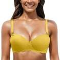 thumbnail image 1 of Ramiter Lingerie for Women Plus Size Post Surgical Bra Front Closure Unpadded Wirefree Sport Racerback Posture B/34/75AB,Yellow, 1 of 4