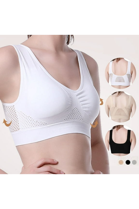 Lingerie for Women Plus Size Women's Blissful Benefits Underarm-Smoothing with Seamless Stretch Wireless Lightly Lined Comfort Bra M,Beige