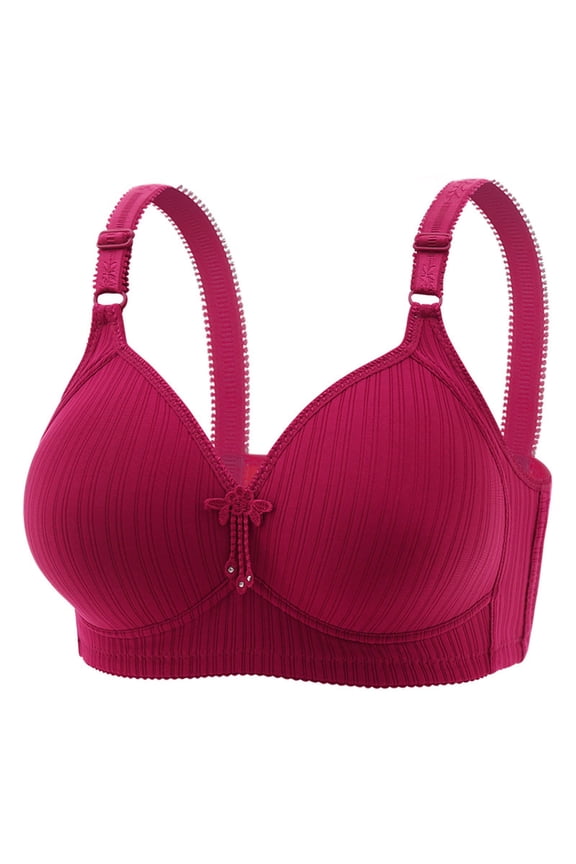 Lingerie for Women Sexy Naughty Post Surgical Bra Front Closure Unpadded Wirefree Sport Racerback Posture 50,Red