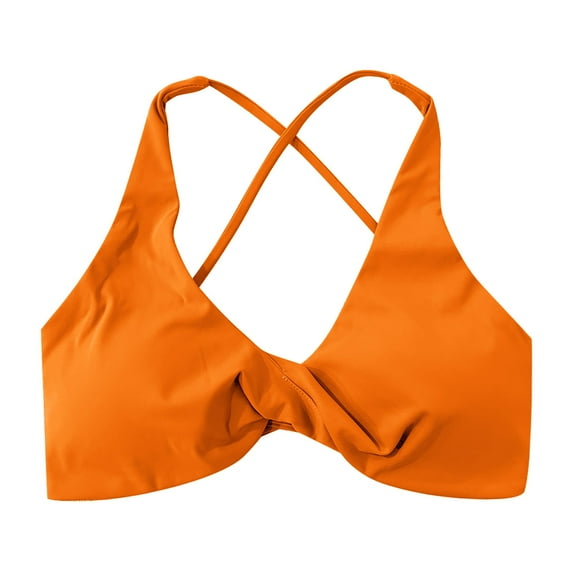 Ramiter Lingerie for Women Women's Workout Push Up Yoga Bra Sports Crop Tops Fitness Gym Vest L,Orange
