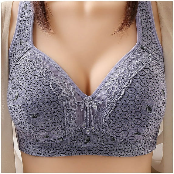 Ramiter Lingerie for Women Womens Sports Bra No Wire Comfort Sleep Bra Plus Size Workout Activity Bras with Non Removable Pads Shaping Bra 44,A