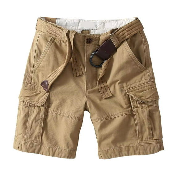 Ramiter Men Cargo Shorts Men's Cargo Shorts Casual Twill Elastic Shorts with Pockets Khaki,33