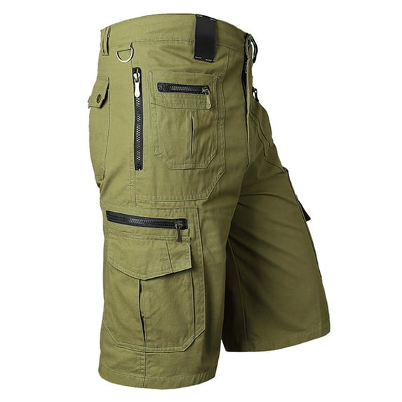 Ramiter Men Cargo Shorts Men's Lightweight Multi Pocket Casual Outdoor Twill Cargo Shorts with Zipper Pockets with Pockets Green,2XL