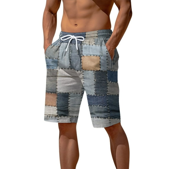 Ramiter Men'S Shorts Men's Summer Fashion Short Pant Casual lace-up Style Loose Short Solid Beach Casual Loose Pants Shorts Rose Gold,S