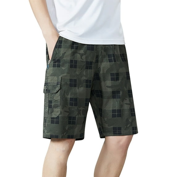 Ramiter Men'S Shorts Summer Loose Fitting Sports Straight Pants Trend Thin Quarter Pants For Outerwear Green,3XL