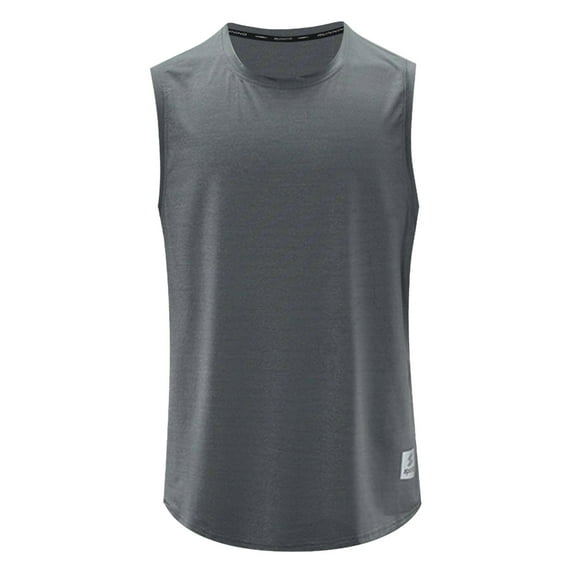 Ramiter Men'S Sleeveless T-Shirt Men Tank Tops Sport Gym Athletic Workout Sleveless Quick Dry Slim Fitted Shirt Grey,3XL