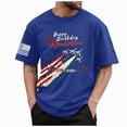 thumbnail image 1 of Ramiter Men's America 250Th Anniversary Printed T-Shirt Patriotic Falg Shirts for Men(Blue,S), 1 of 6