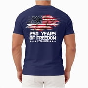 Ramiter Mens America 250Th Anniversary Printed T-Shirt Patriotic Falg Shirts for MenNavy,L