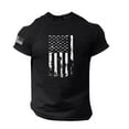 thumbnail image 1 of Ramiter Men's American Flag Shirt 4th of July Short Sleeve T Shirts Black 2XL, 1 of 4