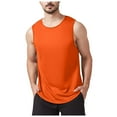 thumbnail image 1 of Ramiter Men's Tank Tops Sleeveless Muscle T Shirts for Men's Fitness,Quick Dry Gym Tank Top for Men Orange,M, 1 of 7
