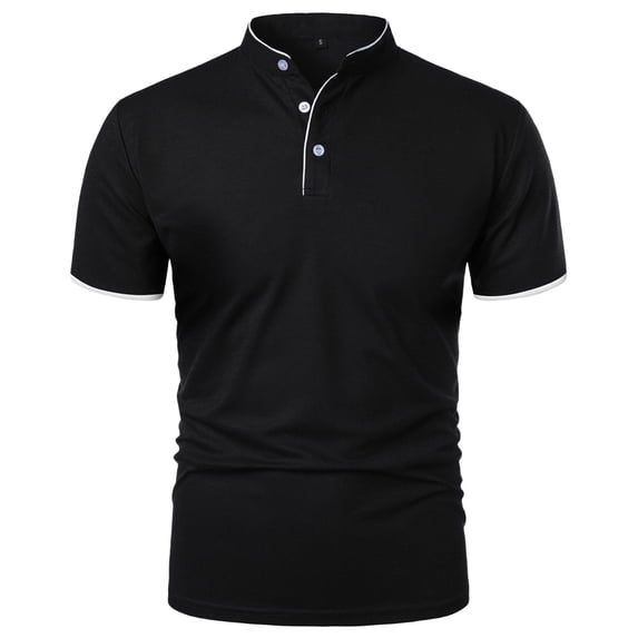 Ramiter Mens Polo Shirts Short Sleeve Men's Tactical Military Shirts Short Sleeve Slim Fit Camo Shirt Black,M