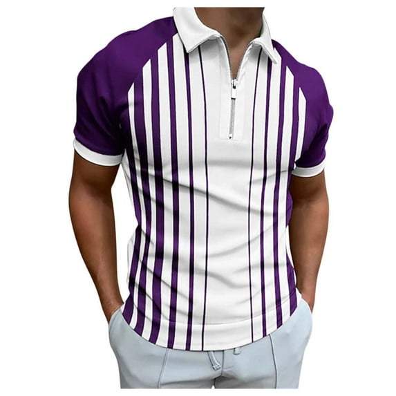 Ramiter Mens Polo Shirts Short Sleeve Mens Golf Shirt Moisture Wicking Quick-Dry Performance Polo Shirts for Men Purple,M