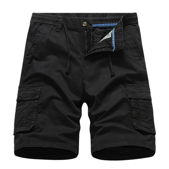 Ramiter Mens Shorts Men's Summer Casual Short Pant Casual Hawaiian Style Printed Short Floral Beach Splicing Fashion Pants Shorts Black,L