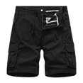 thumbnail image 1 of Ramiter Mens Shorts Men's Workout Stretch Shorts Casual Drawstring Elastic Zipper Pockets Black,M, 1 of 3
