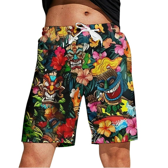 Ramiter Mens Shorts Summer Men's Beach Pants Candy Color Five Piece Pants Men's Ten Color Quick Drying Casual Shorts Black,L