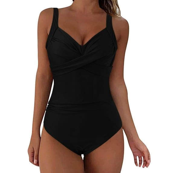 Ramiter One Piece Swimsuit Women Sexy Women's Swimwear Expressionist Lisa High Neck Underwire Bra One Piece Swimsuit XL,Black