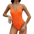 thumbnail image 1 of Ramiter One Piece Swimsuit Women's One-Piece Swimsuit for Women Vintage Swimwear Monokini Crisscross Back Swimsuits Modest Bathing Suits M,Orange, 1 of 5