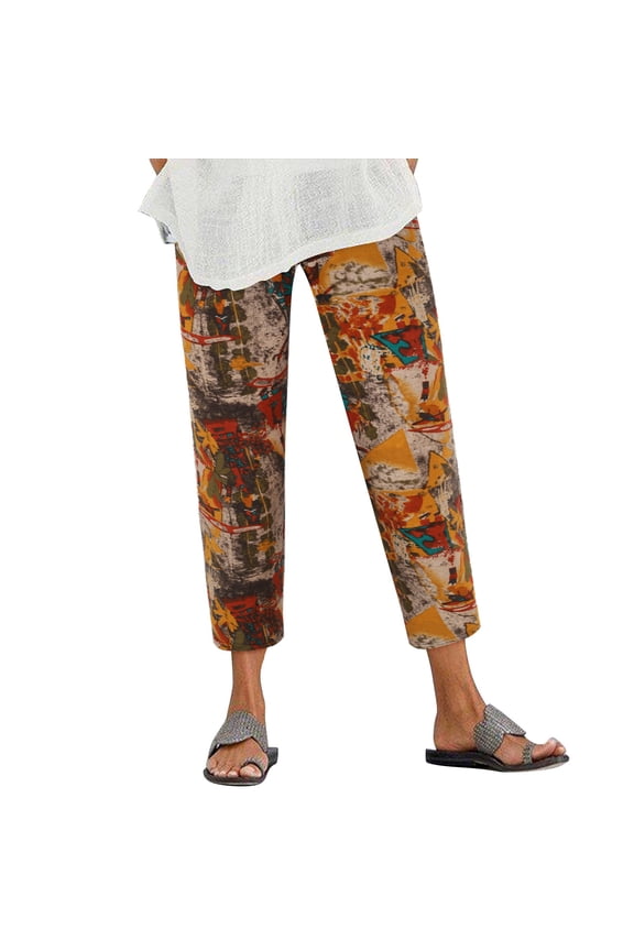 Pants for Women Women's Plaid Print High Waist Split Hem Flare Pants Fashion Straight Leg Pants H,XL