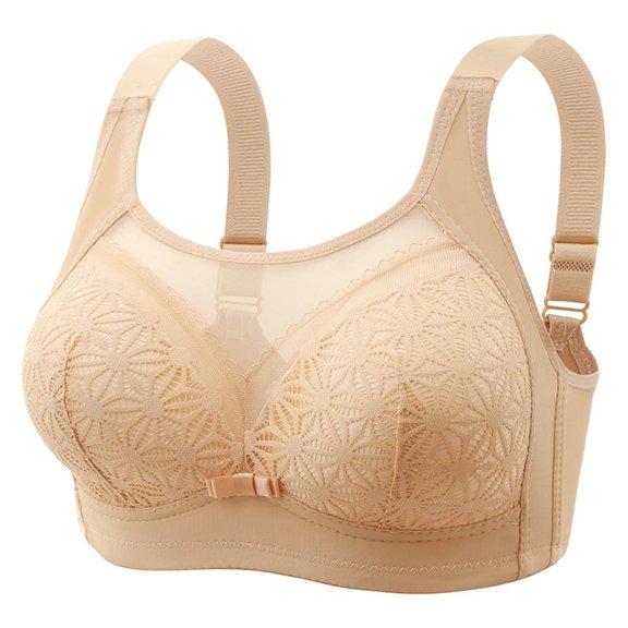 Ramiter Plus Size Lingerie Women's Cloud 9 Super Soft Wireless Lightly Lined Comfort Bra 38,Beige