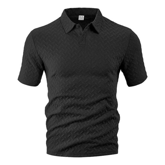 Ramiter Polo Shirts for Men Men's Fashion Polo Shirts Vintage Knitting Shirts Casual Fit Golf Shirts Black,M