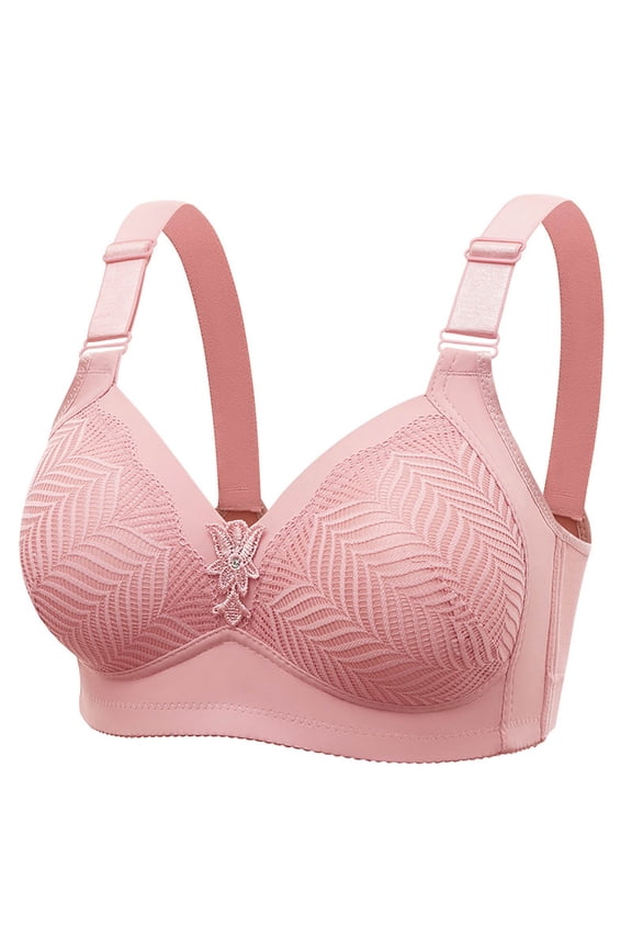 Sexy Lingerie for Women Women's Front Closure Bra Underwire Unlined T-Back Plus Size Lacy Unpadded Full Coverage Racerback Bras 36/80,Pink