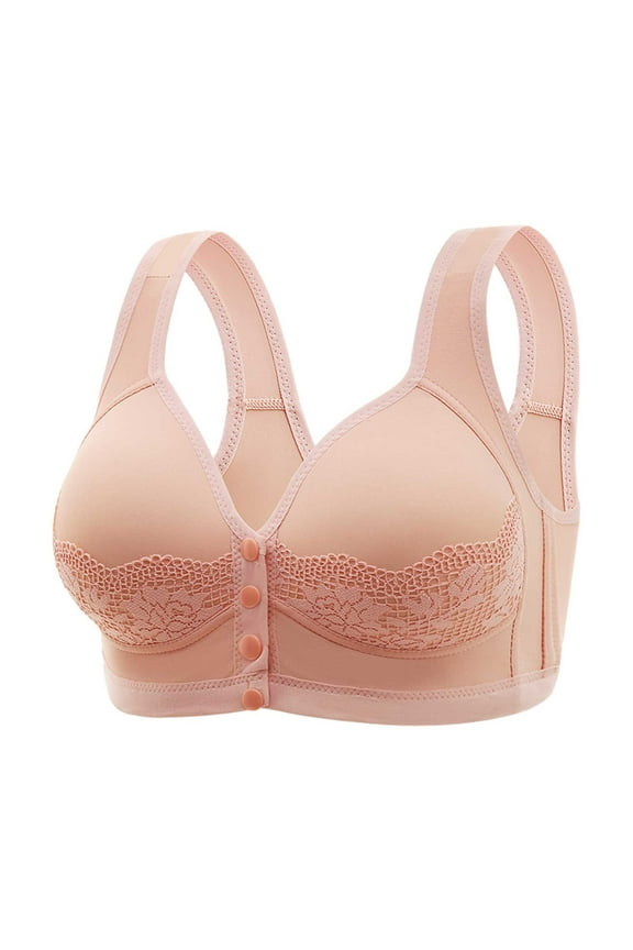 Sexy Lingerie for Women Women's Halter Neck Lace Hollow Out Back Lace Bra Deep V Scalloped Strappy Bralette 36,Pink