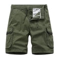 thumbnail image 1 of Ramiter Shorts Men Male Summer Solid Color Zipper Pants Pocket Drawstring Loose Casual Sports Running Straight Shorts Beach Pants Green,3XL, 1 of 3