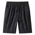 thumbnail image 1 of Ramiter Shorts Men Men Spring Summer Shorts Pant Leisure Vacation Party Pant Trouser Beach Hawaii Print LaceUp Loose Short Black,4XL, 1 of 3