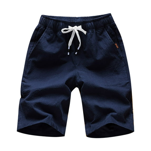 Ramiter Shorts Men Men's Casual Fashion Pant Short Stripe Printed Lace up Seaside Holiday Shorts Beach Pant Summer Short Dark Blue,3XL