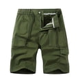 thumbnail image 1 of Ramiter Shorts Men Mens Shorts,Men Casual Solid Knee Length Cargo Pants With Pocket Straight Button Zipper Shorts AG,M, 1 of 3