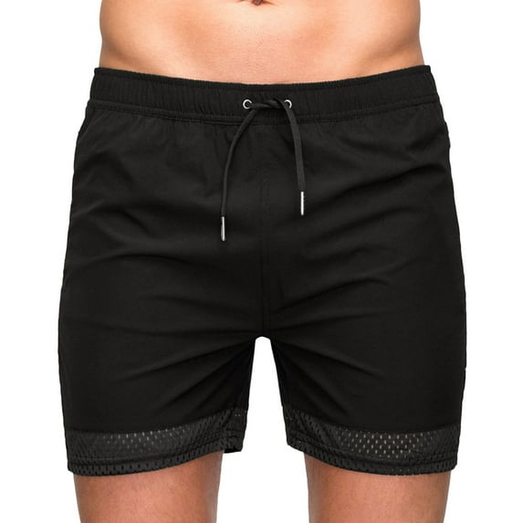 Ramiter Shorts for Men Men's Beach Casual Five Point Shorts Straight Shorts Casual Sports Fitness Loose Shorts Black,2XL
