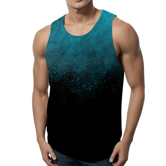 Ramiter Sleeveless Gym Shirt Men Men's Quick Dry Workout Tank Top Gym Muscle Tee Fitness Sleeveless T Shirt Blue,XL