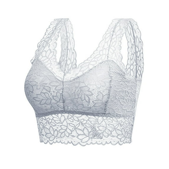 Ramiter Sports Bras for Women Floral Crop Cami Underwear Bra Lace Bralet Lingerie Bralette Women Corset Tank One Size,Light Blue