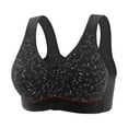 thumbnail image 1 of Ramiter Sports Bras for Women Steel Ring Front Thin Women Bra Full Plus Cup Button Breathable Gathers Underwear No Size Comfort Bra 38,Black, 1 of 2