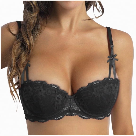 Ramiter Sports Bras for Women Women's Comfort Revolution Full Coverage Wirefree Bra(Black,36)