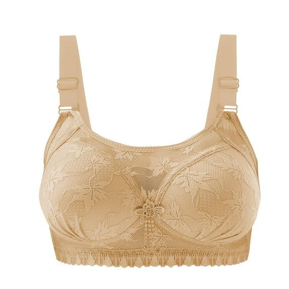 Ramiter Sports Bras for Women Women's Plus Size Full Coverage Non Padded Wireless Minimizer Bra -Comfort and Double Support 40/90,Beige