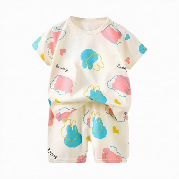 Ramiter Toddler Baby Boy Summer Clothes Short Sleeve Tops T-Shirt and Shorts Sets Cute 2Pcs Outfits(Beige,18-24 Months)