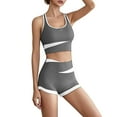 thumbnail image 1 of Ramiter Two Piece Outfits Women Women 2 Piece Tracksuit Workout Outfits Seamless High Waist Leggings and Stretch Sports Bra Slim Fit Yoga Activewear Set,Grey, 1 of 5