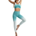 thumbnail image 1 of Ramiter Two Piece Outfits Women Women Gym Workout Sets 2 Piece Seamless Yoga Leggings and Long Sleeve Tops Workout Tracksuits,Green, 1 of 4