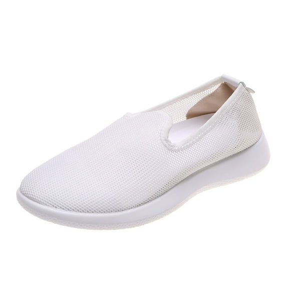 Ramiter Walking Shoes Women Slip On Breathe Mesh Walking Shoes Women Fashion Sneakers Comfort Wedge Platform Loafers,