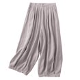 thumbnail image 1 of Ramiter Wide Leg Pants Woman Women's Elastic Waist Comfortable Cropped Capri Pants Pink,M, 1 of 3