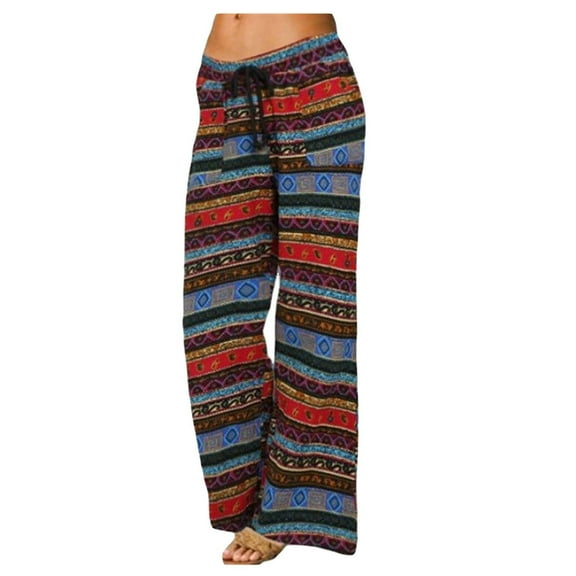 Ramiter Wide Leg Pants for Women Women's Casual Denim Pants Heart Print High Waist Stretchy Bell Bottom Flared Jeans Blue,XL