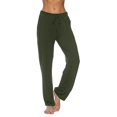 thumbnail image 1 of Ramiter Wide Leg Sweatpants Women Women's Elegant High Waisted Split Hem Long Pants Straight Leg Zipper Fly Work Office Trousers Green,2XL, 1 of 3