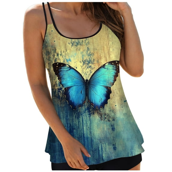 Ramiter Women No Bottom Modest Swimwear Tops Tankini Top Only Push Up Swimsuits Tummy Control Bathing Suit Mint Green,L