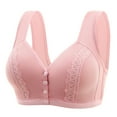 thumbnail image 1 of Ramiter Lingerie for Women Steel Ring Front Thin Women Bra Full Plus Cup Button Breathable Gathers Underwear No Size Comfort Bra 40,Rose Gold, 1 of 2