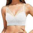 thumbnail image 1 of Ramiter Women'S Lingerie Women's Front Closure Bra Underwire Unlined T-Back Plus Size Lacy Unpadded Full Coverage Racerback Bras One Size,White, 1 of 5