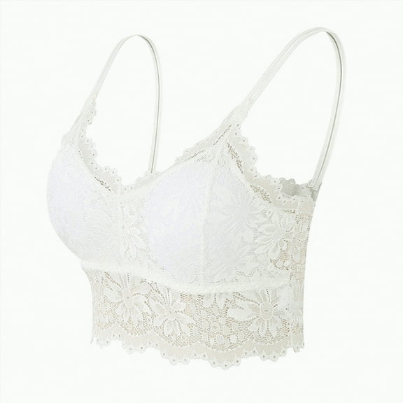 Ramiter Women'S Minimizer Bras Women's Full Figure Front Closure Wirefree Back Support Posture Bra(White,L)