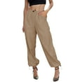thumbnail image 1 of Ramiter Women'S Pants Women's Elegant High Waist Belted Pants Straight Leg Office Suit Pants Trousers Khaki,2XL, 1 of 4